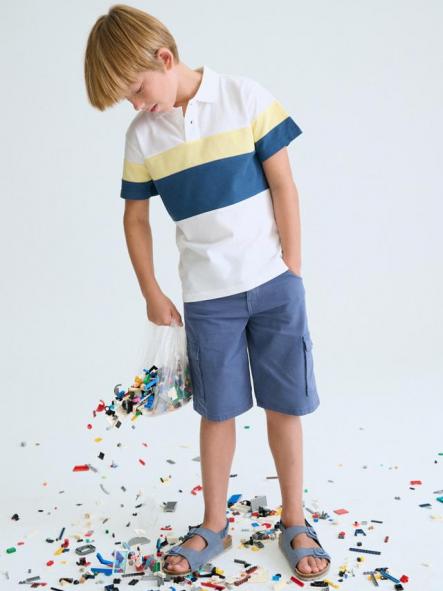 Mayoral Polo M/C Blocking 26-06168-095 Bco-Lemon [1]