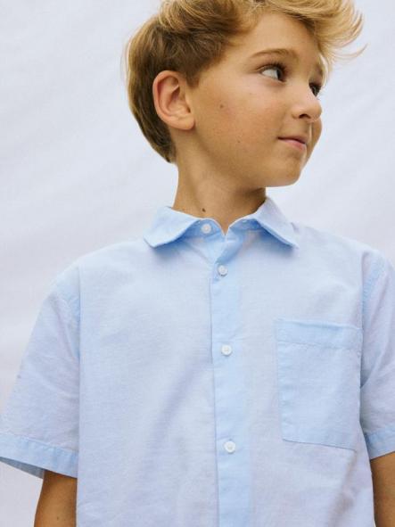 Mayoral Camisa m/l Cuello Camisero 26-06172-086 Celeste [1]