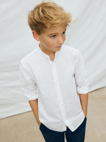 Mayoral Camisa M/L Cuello Mao 26-06176-010 Blanco