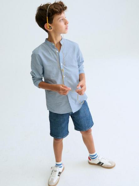 Mayoral Camisa M/L Cuello Mao 26-06176-011 Celeste [2]