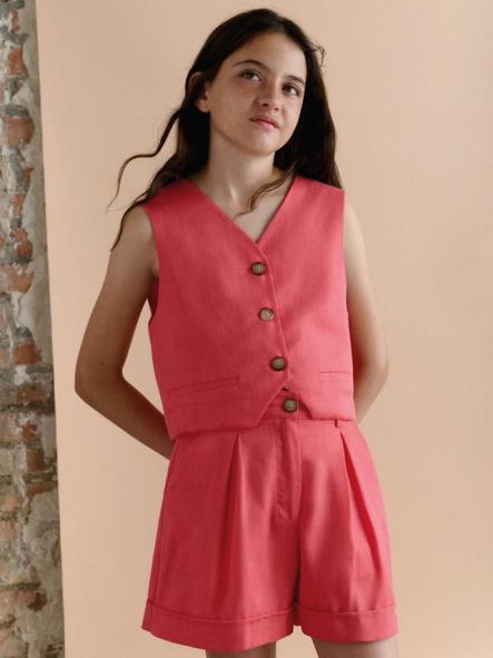 Mayoral Pantalon Corto Imitacion Lino 26-06201-070 Coral