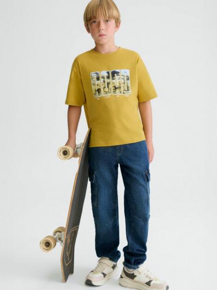 Mayoral Pantalon Denim Jogger Cargo 26-06570-017 Oscuro