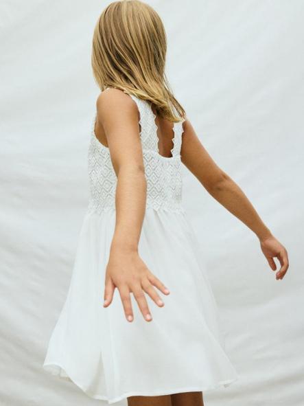 Mayoral Vestido Combinado Guipur 26-06905-056 Nata [1]