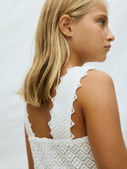 Mayoral Vestido Combinado Guipur 26-06905-056 Nata [2]