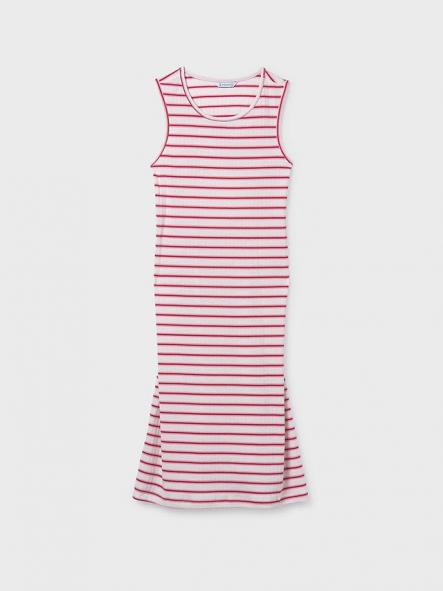 Mayoral Vestido Rayas Midi 26-06914-076 Blanco-Cereza [3]
