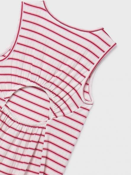Mayoral Vestido Rayas Midi 26-06914-076 Blanco-Cereza [5]