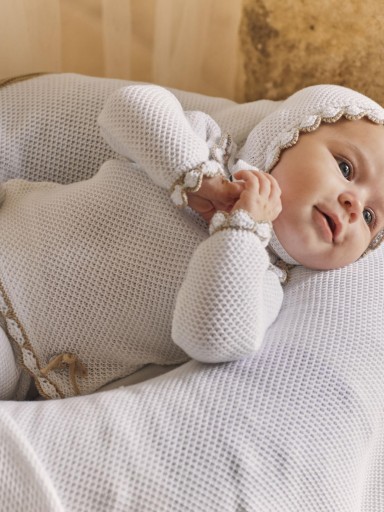 Juliana Vistiendo Bebés Conjunto Punto 3P Empiece Ondas Combinadas "Azahar" 26028