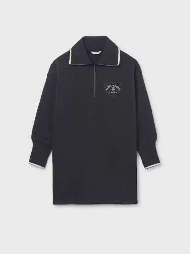 Mayoral Vestido Felpa Cremallera 15-07912-060 Negro  