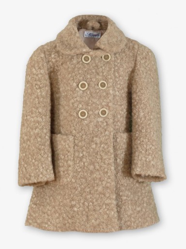 Miranda Abrigo Infantil Niña Rizo Camel Bolsillos Plastón  0260/A [1]