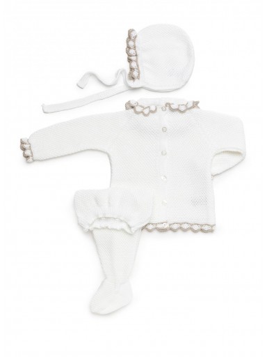 Juliana Vistiendo Bebés Conjunto Punto 3P Empiece Ondas Combinadas "Azahar" 26028 [2]