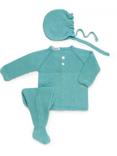 Juliana Vistiendo Bebés Conjunto Punto 3p Rombos  Botones "Helado" 26032 [1]