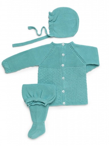 Juliana Vistiendo Bebés Conjunto Punto 3p Rombos  Botones "Helado" 26032 [2]