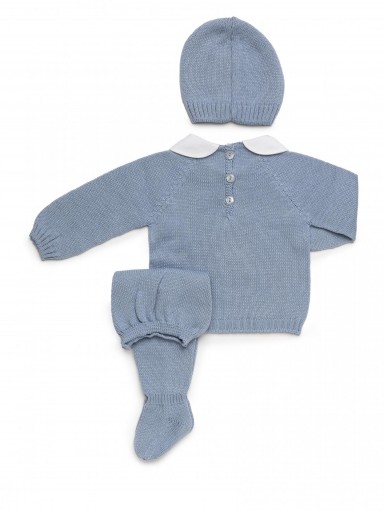 Juliana Vistiendo Bebés Conjunto Punto 3p Bordado Globo "Melocotón" 26036 [1]