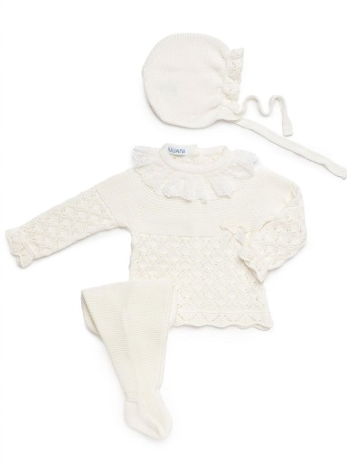 Juliana Vistiendo Bebés Conjunto Punto 3P Lin Rombos "Canela" 26039 [1]