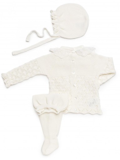 Juliana Vistiendo Bebés Conjunto Punto 3P Lin Rombos "Canela" 26039 [2]