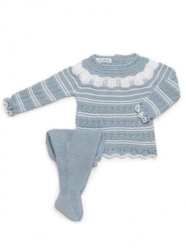 Juliana Vistiendo Bebés Conjunto Punto 2p Canesu Calado "Tulipan" 26046 [1]