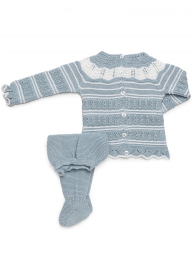Juliana Vistiendo Bebés Conjunto Punto 2p Canesu Calado "Tulipan" 26046 [2]