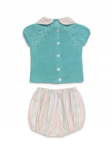 Juliana Vistiendo Bebés Conjunto 2  Piezas Pantalóm Tela rayas Finas "Helado" 26084 [2]