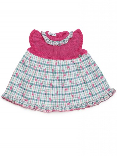 Juliana Vistiendo Bebés Vestido Cuerpo Punto Fresa Falda Tela  Cuadros "Cereza" 26126 [1]