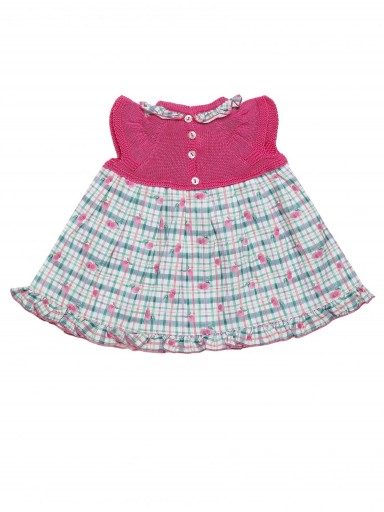 Juliana Vistiendo Bebés Vestido Cuerpo Punto Fresa Falda Tela  Cuadros "Cereza" 26126 [2]
