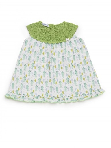 Juliana Vistiendo Bebés Vestido Cuerpo Punto Falda Tela Caballitos Mar  "Lima" 26132 [1]