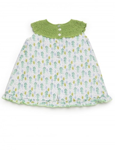 Juliana Vistiendo Bebés Vestido Cuerpo Punto Falda Tela Caballitos Mar  "Lima" 26132 [2]