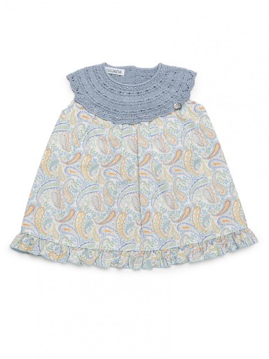 Juliana Vistiendo Bebés Vestido Cuerpo Punto Redondo Falda Tela Cachemiras "Mandarina" 26206 [1]