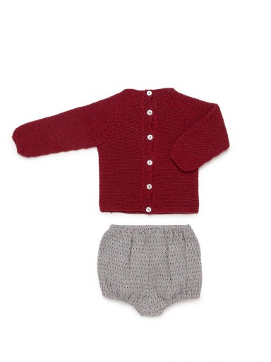 Juliana Vistiendo Bebés Conjunto Niño Jersey Granate Osito Pantalon Gris "Ocaso" 26583 [2]