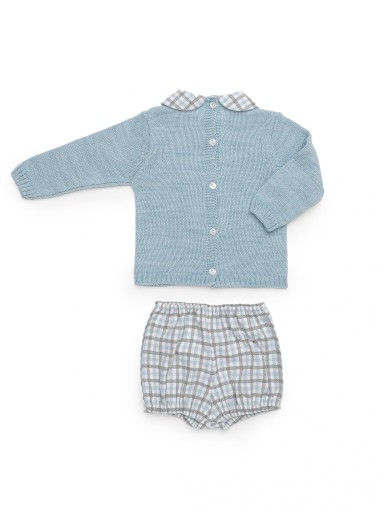 Juliana Vistiendo Bebés Conjunto Niño Jersey Azul Osito Pantalon Cuadros "Nido" 26585 [2]