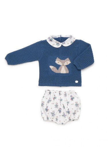 Juliana Vistiendo Bebés Conjunto Niño Jersey Azul Zorrito Pantalon Estampado Zorritos "Sigilo" 26588 [1]