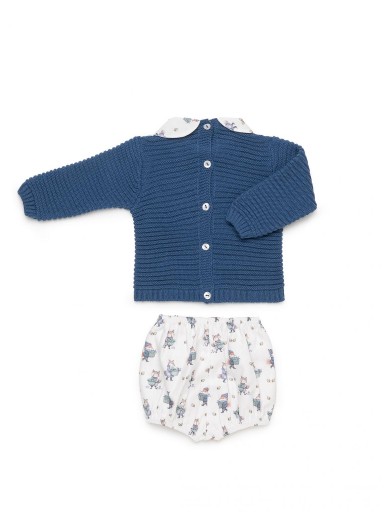Juliana Vistiendo Bebés Conjunto Niño Jersey Azul Zorrito Pantalon Estampado Zorritos "Sigilo" 26588 [2]