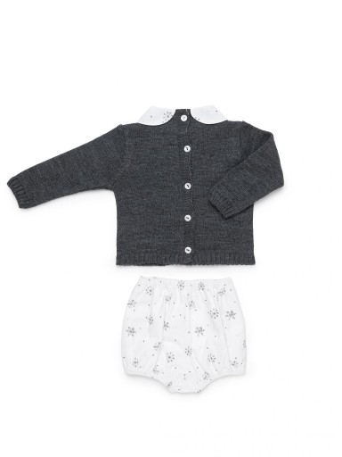 Juliana Vistiendo Bebés Conjunto Niño Jersey Gris Estrella Nieve Pantalon Blanco Estrellas Nieve "Estelar" 26600 [2]