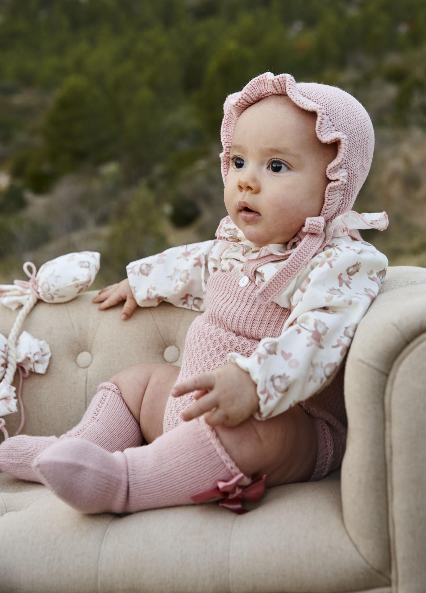 Juliana Vistiendo Bebés Peto Punto Rosa Camisa Estampado Osita Bailarina "Larina" 26612