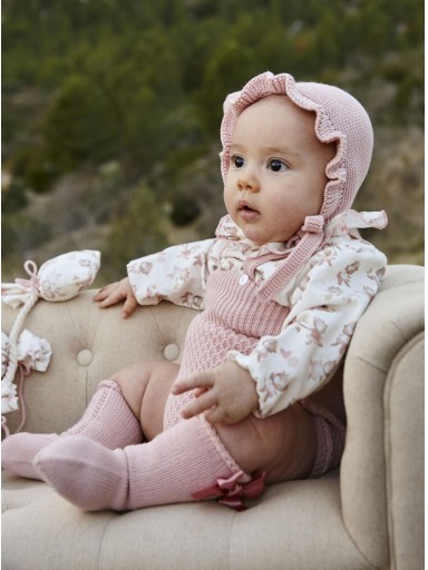Juliana Vistiendo Bebés Peto Punto Rosa Camisa Estampado Osita Bailarina "Larina" 26612