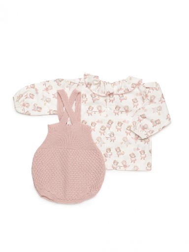 Juliana Vistiendo Bebés Peto Punto Rosa Camisa Estampado Osita Bailarina "Larina" 26612 [2]