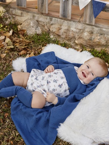 Juliana Vistiendo Bebés Pelele Cuerpo Punto Azul Estampado Zorritos "Sigilo" 26640