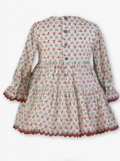 Miranda Vestido Infantil Ceremonia Estampado Geométrico Puntilla "Evolett" 0256/V [4]