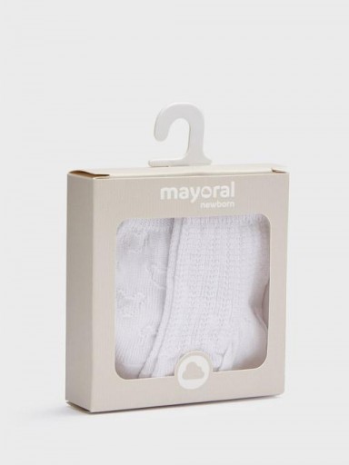 Mayoral Set 2 calcetines básicos recién nacido 22-09474-091 Blanco [2]