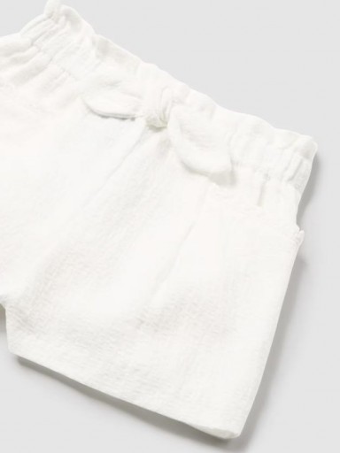 Mayoral pantalón corto nudo bebé 24-01226-055 Blanco [2]