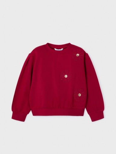 Mayoral Pullover aplique flor 14-04478-047 Guinda