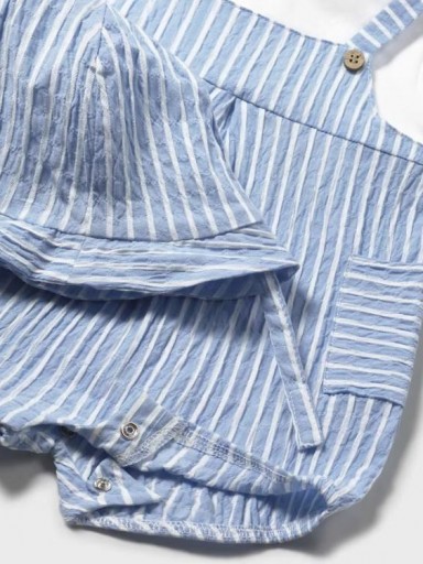 Mayoral Pelele peto simulado con gorro rayas 25-01602-046 Celeste [2]