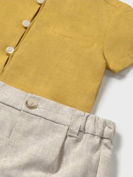 Mayoral Conjunto pantalón corto y camisa con lino  25-01211-059 Girasol [2]