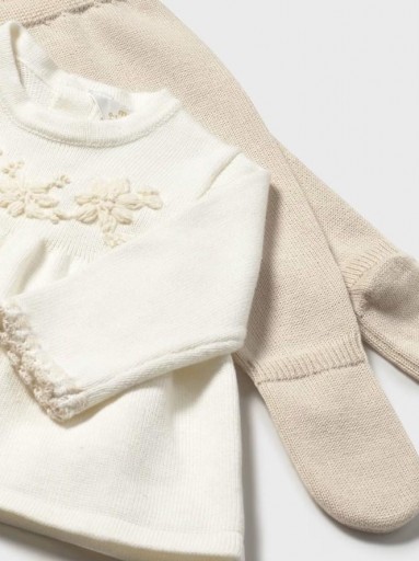 Mayoral Conjunto polaina  Tricot y jersey 15-02553-093 Soja [2]