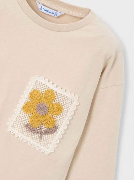 Mayoral Camiseta M/L Bolsillo Crochet 15-04004-079 Arena [2]