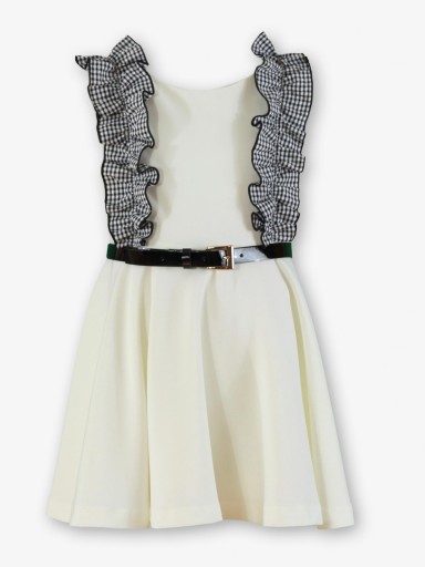 Miranda Vestido Niña Falda Acampanada Detalles Cuadro Vichy "Margarita" 0300/V [3]