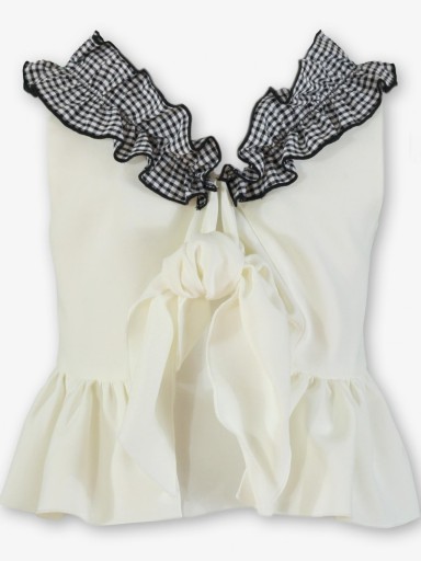 Miranda Conjunto Niña Blusa Beig Pantalon Cuadro Vichy "Margarita" 0301/23 [3]