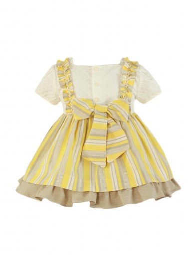 Miranda vestido infantil  amarillo volantes hombros 33/0268/V [1]