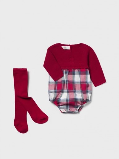 Mayoral Conjunto Pelele cuadros leotardos 14-02634-032 Rojo