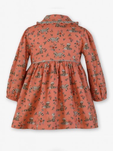 Miranda Vestido Infantil Salmon estampado Mapaches "Isabella" 0604/V [1]