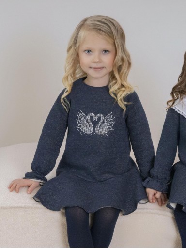 Miranda Vestido Infantil Marino Cisnes de Strass "Paris" 0622/V [0]